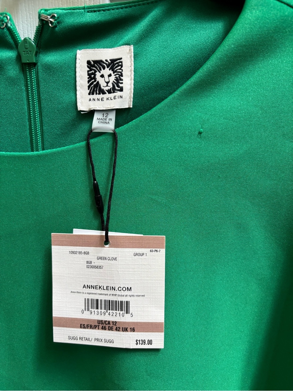 Anne Klein Floral-Cutout Sleeveless Shift Dress in Green, Size 12, NWT - SEE PIC - Picture 3 of 5